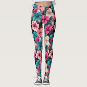 #38 Bloemen patroon Leggings (Voorkant)