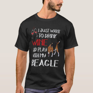 38 Drink Wijn En Speel Met Mijn Beagle T-shirt