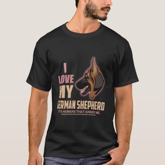38 Ik hou van mijn Duitse herder Het zijn de mense T-shirt (Voorkant)