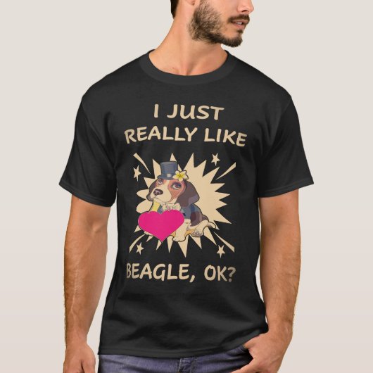 38 Ik vind Beagle gewoon echt leuk T-shirt (Voorkant)