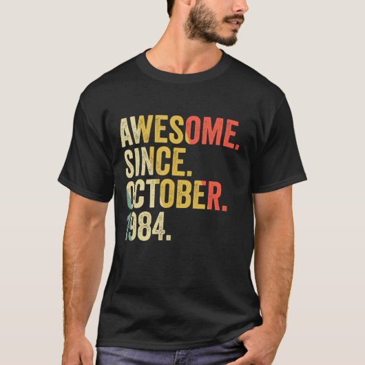 38 jaar 38e verjaardag Geweldige sinds oktober T-shirt (Voorkant)
