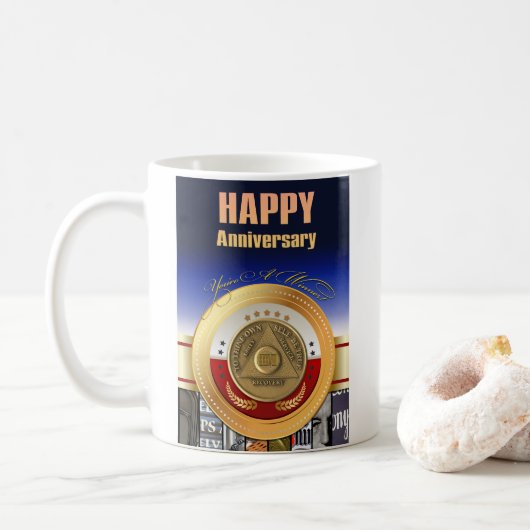 38 Jaar Aangepaste naam AA Munt Je Bent Een Winnaa Koffiemok (Met donut)