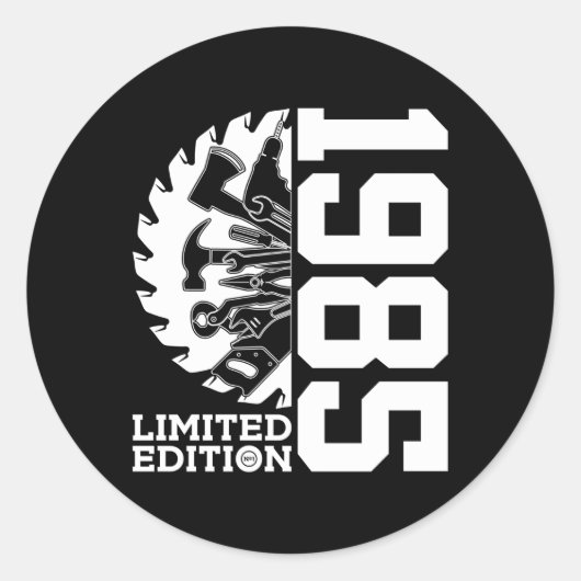 38 jaar Janitor 1985 Handy Crafts 38th Ronde Sticker (Voorkant)