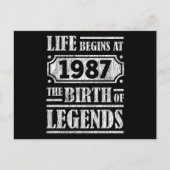 38 jaar oud 1987 Geboorte van de legende 38e verja Briefkaart (Voorkant)