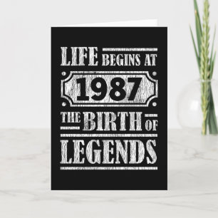 38 jaar oud 1987 Geboorte van de legende 38e verja Kaart