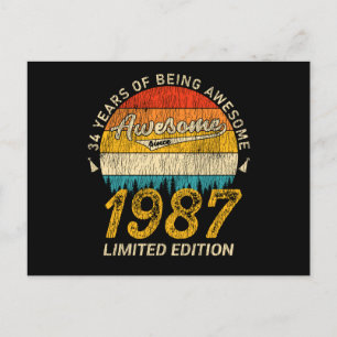 38 Jaar Oud 1987 Retro Geweldig Cadeau Voor 38e Ve Briefkaart