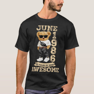 38 Jaar Oud Geweldige Juni 1986 38e Verjaardag T-shirt
