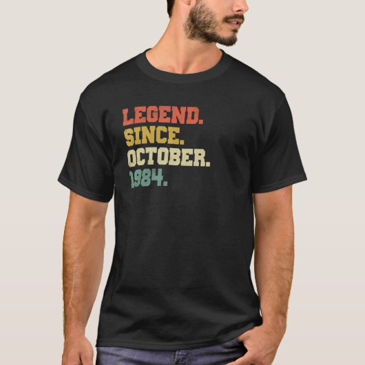 38 jaar oude leggende sinds oktober 1984 38e geboo t-shirt (Voorkant)