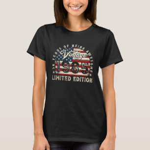 38 jaar oude Vintage 1985 Amerikaanse vlag 38e geb T-shirt