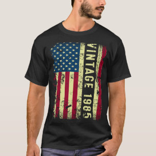 38 jaar oude Vintage 1985 Amerikaanse vlag 38e geb T-shirt