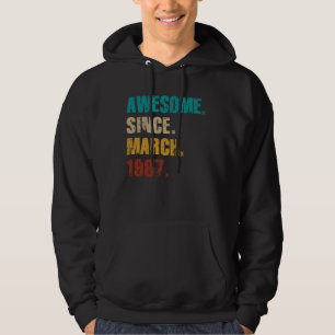 38 jaar oude Vintage Geweldige sinds maart 1987 38 Hoodie