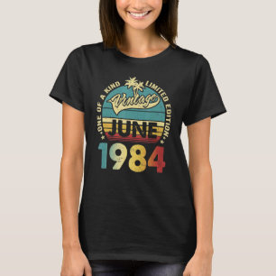 38 jaar oude Vintage juni 1984 38e dag B T-shirt