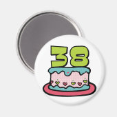 38-jarige verjaardagskaart magneet (Voorkant / Achterkant)