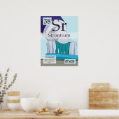 38. Strontium (Sr) Periodieke tabel van de element Poster (Keuken)