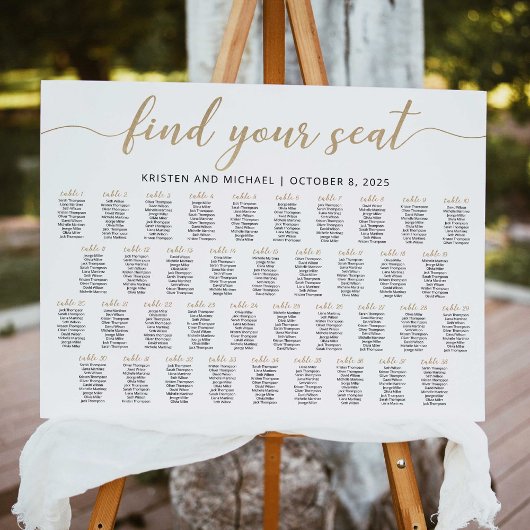 38 Tafels Vind Je Plaats Zitplaatsindeling Plan Poster