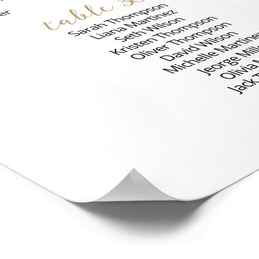 38 Tafels Vind uw zitplaatskaart plan Poster (Hoek)