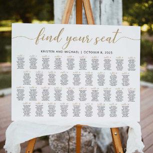 38 Tafels Vind uw zitplaatskaart plan Poster