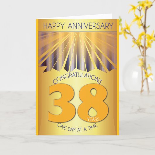 38 Year Sober Anniversary | Golden Ray 12 Step  Kaart (Gele Bloem)