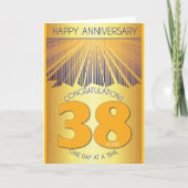 38 Year Sober Anniversary | Golden Ray 12 Step  Kaart (Voorkant)