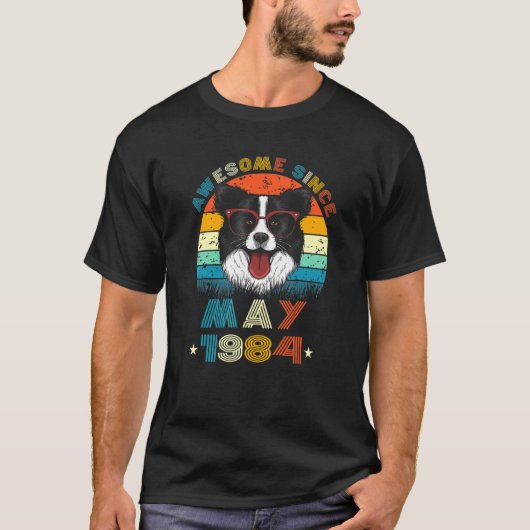 38e geboorte liefdesgrens Collie Dog 38 jaar Sinc T-shirt (Voorkant)