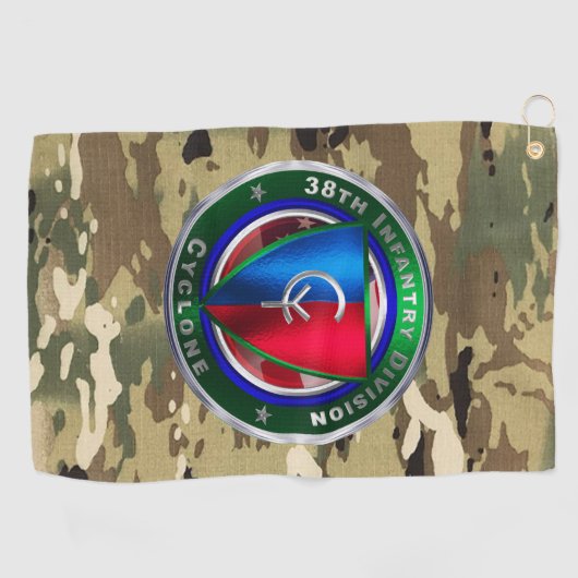 38e infanteriedivisie golfhanddoek (Horizontaal)