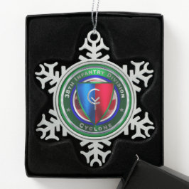 38e infanteriedivisie tin sneeuwvlok ornament