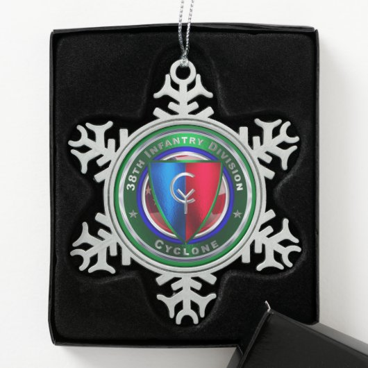 38e infanteriedivisie tin sneeuwvlok ornament (Kistje)
