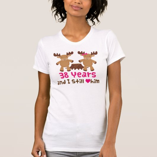 38e Jubileum cadeau voor haar T-shirt (Voorkant)
