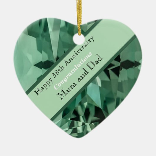 38e Jubileum voor bruiloft Beryl Keramisch Ornament (Voorkant)