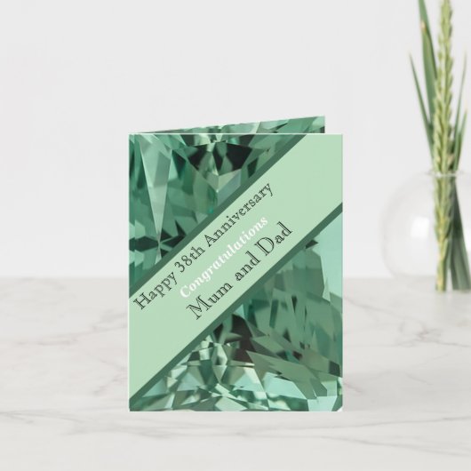 38e Jubileum voor bruiloft Green Beryl Kaart (Voorkant)