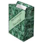 38e Jubileum voor bruiloft Green Beryl Medium Cadeauzakje (Achterkant Gekanteld)