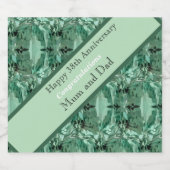 38e Jubileum voor bruiloft Green Beryl Sparkling Wijnetiket (Enkel label)