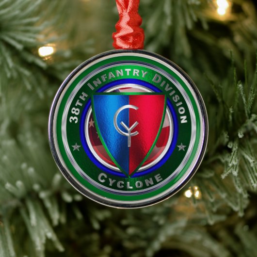 38e kerstdag infanteriedivisie metalen ornament (Boom)