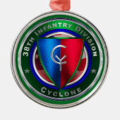 38e kerstdag infanteriedivisie metalen ornament (Voorkant)