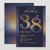 38e paarse en gouden verjaardag kaart (Voorkant / Achterkant)