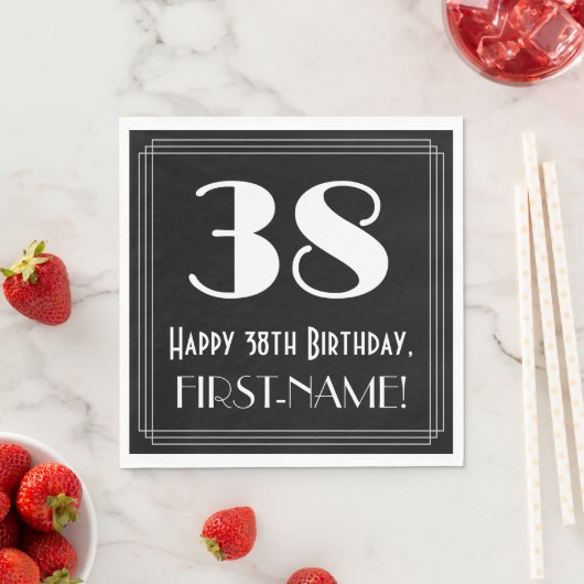 38e verjaardag ~ Art Deco geïnspireerd look "38",  Servet (Insitu)