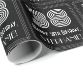 38e verjaardag: Art Deco geïnspireerd look "38" w  Cadeaupapier (Rol Hoek)