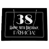 38e verjaardag: Art Deco geïnspireerde stijl "38", Groot Cadeauzakje (Voorkant)