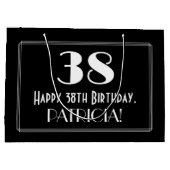 38e verjaardag: Art Deco geïnspireerde stijl "38", Groot Cadeauzakje (Achterkant)