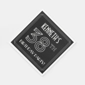 38e verjaardag: Art Deco Style + aangepaste naam Servet (Hoek)