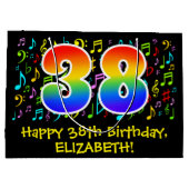 38e verjaardag - Colorful Music Symbols, Rainbow 3 Groot Cadeauzakje (Achterkant)