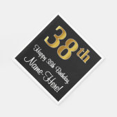 38e verjaardag ~ Elegant Luxe Faux Gold Look # Servet (Hoek)