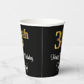38e verjaardag - Elegante luxe Faux Gold look # Papieren Bekers (Rechts)