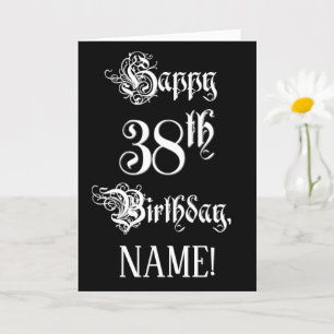 38e verjaardag: Fancy, Elegant Schrift + Eigen Naa Kaart