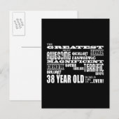 38e verjaardag feest grootste achtendertig jaar ou uitnodiging briefkaart (Voorkant / Achterkant)