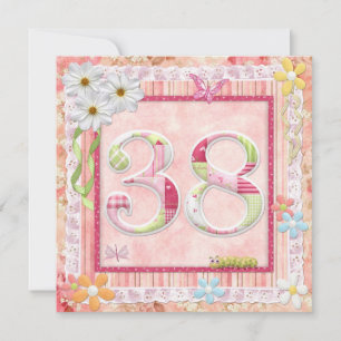 38e verjaardag feest scrapbooking stijl kaart