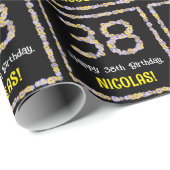 38e verjaardag: Floral Flowers Number, Custom Name Cadeaupapier (Rol Hoek)
