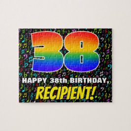 38e verjaardag — Fun, Colorful Music Symbols & "38 Legpuzzel
