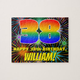 38e verjaardag: Fun, kleurrijk gevuurwerk Legpuzzel