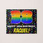 38e verjaardag — Fun, kleurrijk Star Field Pattern Legpuzzel (Horizontaal)